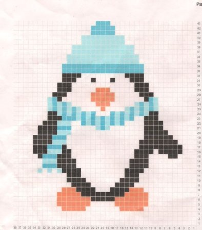 Рисунки по клеточкам новогодние