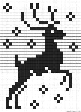 Рисунки по клеточкам новогодние