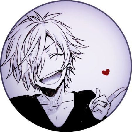 Веселый черно белый аниме парень