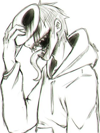 Раскраска крипипаста Джефф убийца