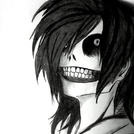 Раскраска крипипаста Джефф убийца