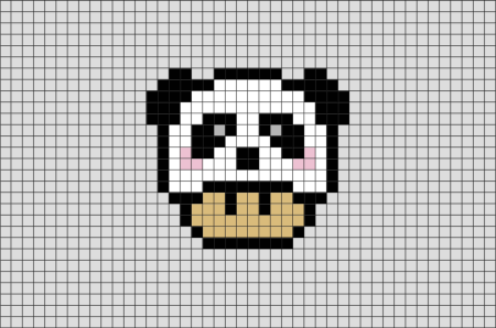 Рисунки по клеточкам Пандочка