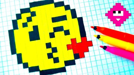 Рисование по клеточкам в тетради Единорог