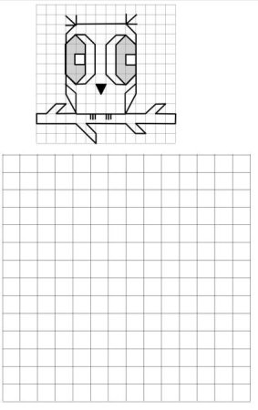 Рисунки по крестикам в тетради в клетку