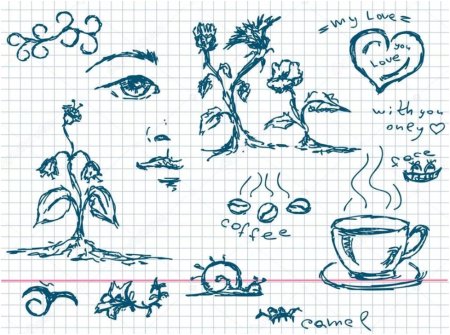 Рисунки в тетради