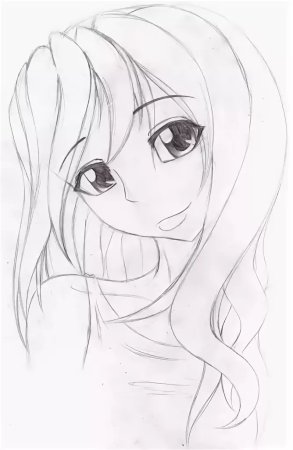Аниме девочки карандашом легкие