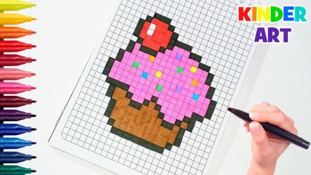 Рисунки по клеточкам фломастерами