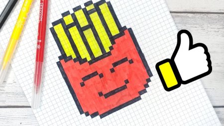 Рисунки по клеточкам фломастерами