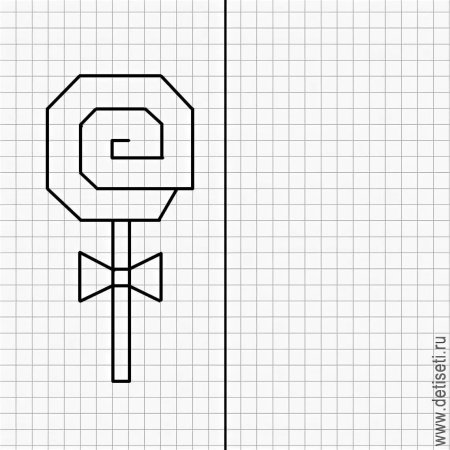 Рисование по клеточкам мишка