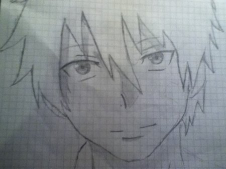 Аниме карандашом в тетради