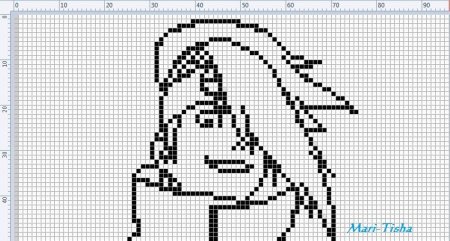 Рисование по клеточкам в тетради аниме