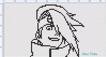 Рисование по клеточкам в тетради аниме