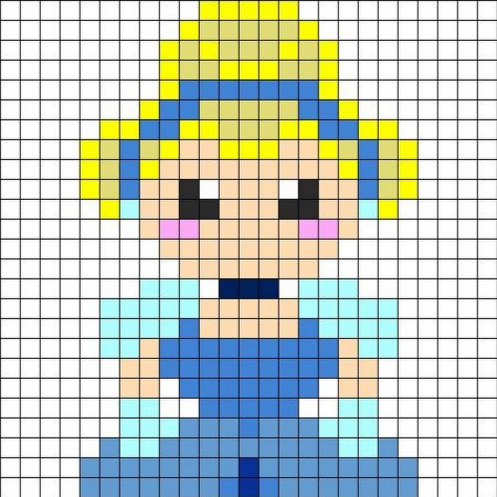 Рисование по клеточкам принцессы