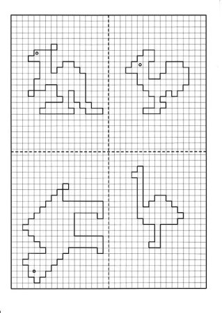 Рисунки по клеточкам карандашом