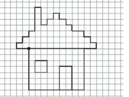 Домик по клеточкам в тетради