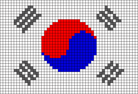 Корейский флаг из бисера