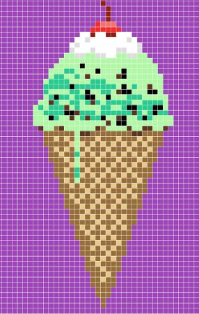 Рисование по клеточкам мороженое
