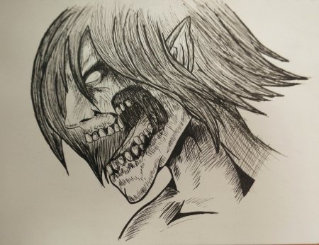 Атака титанов рисунки Эрен Титан