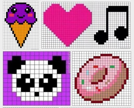 Рисунки по клеточкам маленькие милые