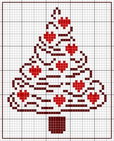 Рисунки по клеточкам новогодние