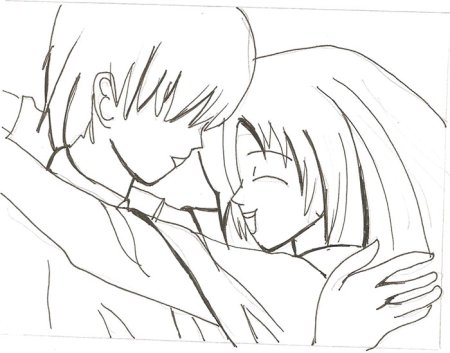 Рисунки лёгкие поэтапно карандашом аниме пары