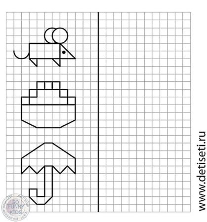 Повторить рисунок по клеткам
