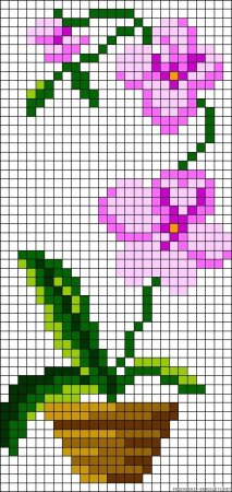 Цветы по клеточкам маленькие