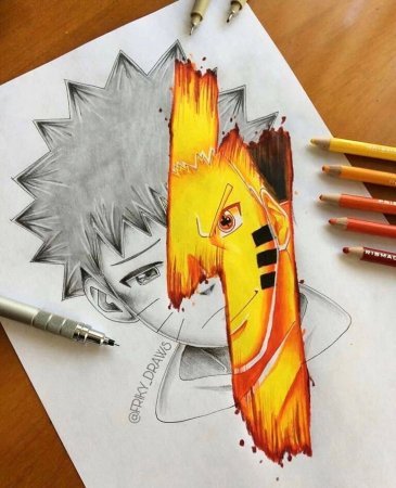 Рисунки Наруто фломастерами