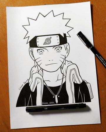 Легкие рисунки Наруто в скетчбуке