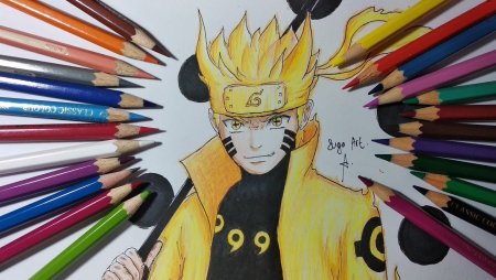Наруто фломастерами