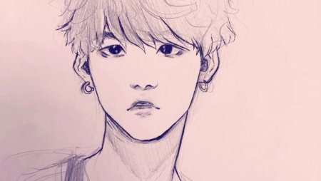 Рисунок аниме БТС карандашом