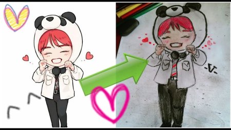 Рисунки BTS аниме легкие v