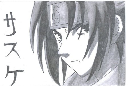 Рисунки карандашом аниме Наруто Саске