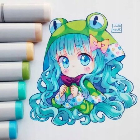 Чиби маркерами Копик