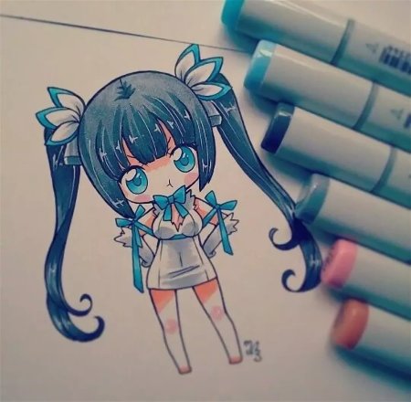 Аниме рисунки фломастерами