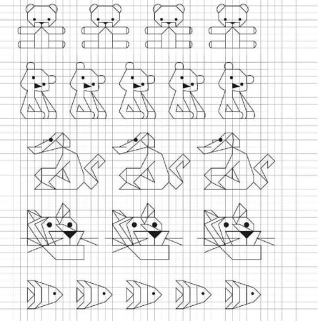 Рисование по клеточкам в тетради для начинающих