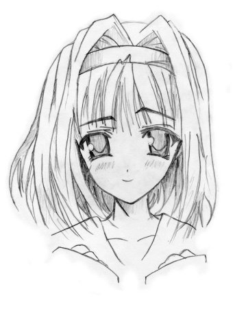 Аниме лицо карандашом