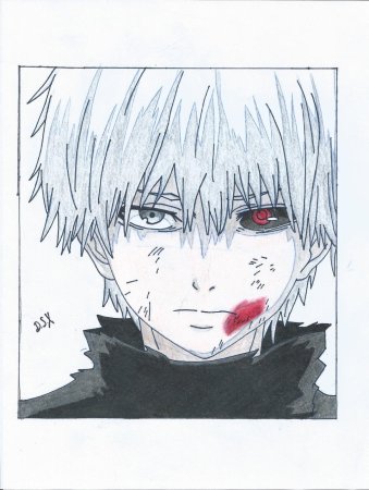 Канеки для срисовки карандашом для начинающих