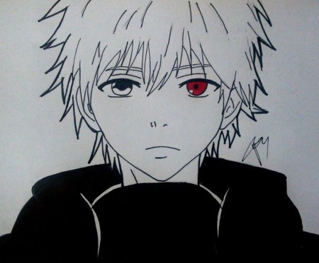 Гуль Канеки карандашом