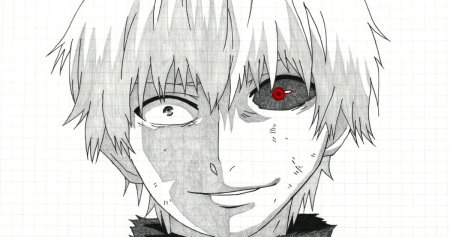 Канеки Кен рисунок