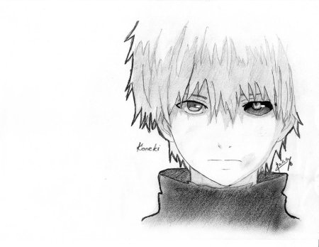 Канеки нарисованный в паинте