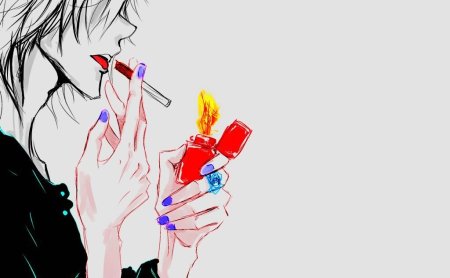 Рука с сигаретой для срисовки