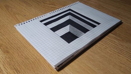 Объёмные рисунки по клеточкам