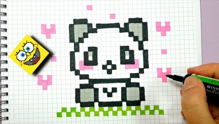 Кавайные рисуночки по клеточкам