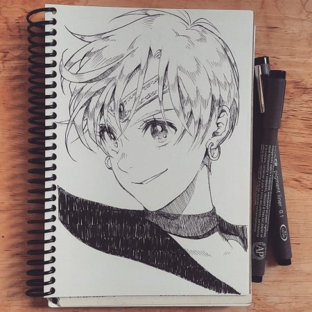 Скетчбук аниме карандашом