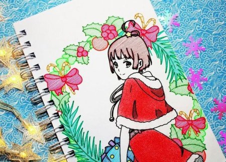 Новогодние рисунки для скетчбука