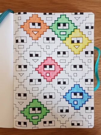 Котики по клеточкам в тетради