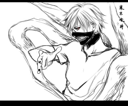 Рисовка аниме Токийский гуль