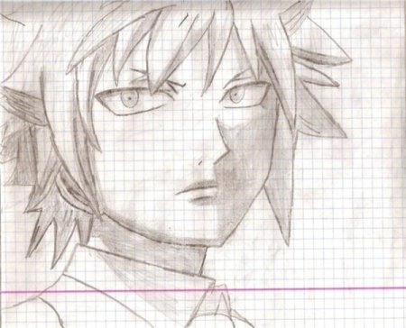 Аниме рисунки в клетку тетрадь