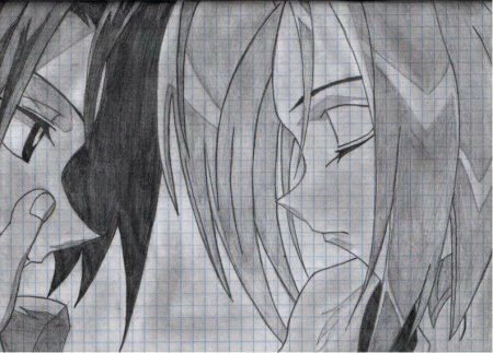 Рисунки аниме на тетрадке